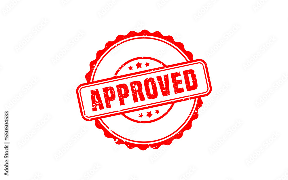 Approved rubber stamp with grunge style on white background Approved rubber stamp with grunge style on white background