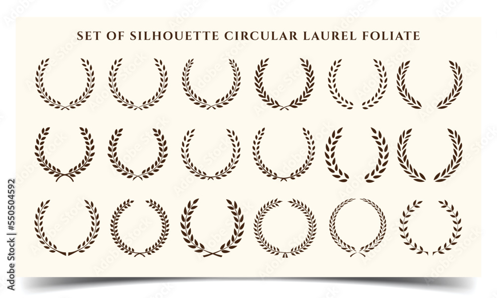 Φωτογραφία Silhouette of circular laurel foliate, wreaths award, achievement, heraldry, nobility