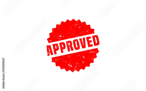 Approved rubber stamp with grunge style on white background