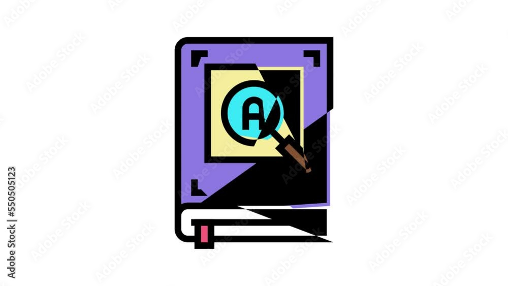 dictionary book color icon animation dictionary book color icon animation