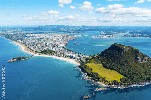 Helicopter View of Mount Maunganui township photo