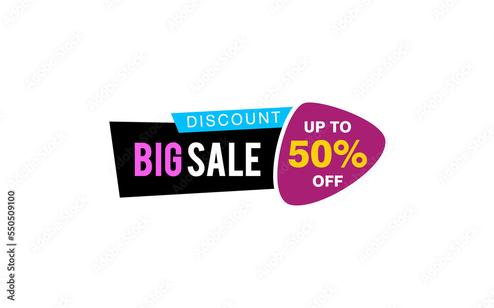 Obraz premium 50 Percent discount offer, clearance, promotion banner layout with sticker style. 