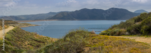 Diamond Valley lake and reservoir in California. photo