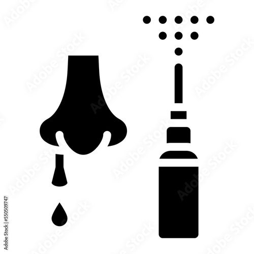 nasal spray nose medical icon