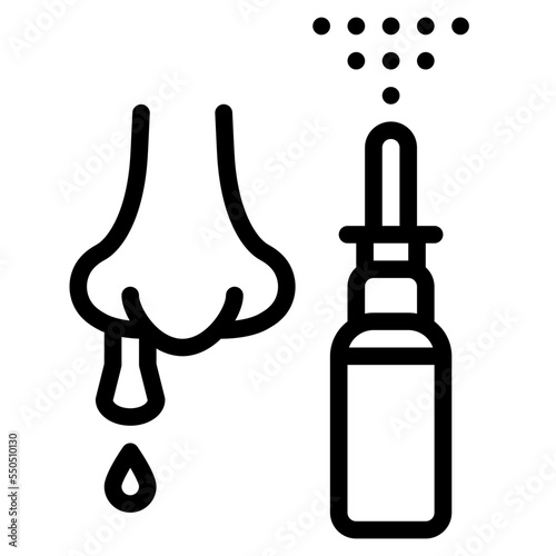 nasal spray nose medical icon