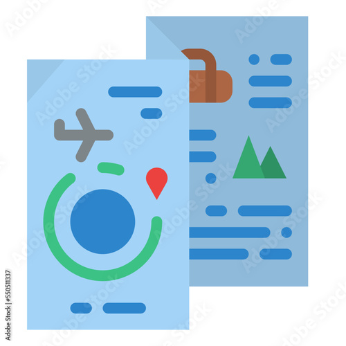 brochure travel trip infomation icon