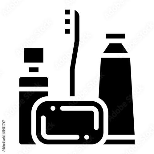 bath accessories shower soap travel icon