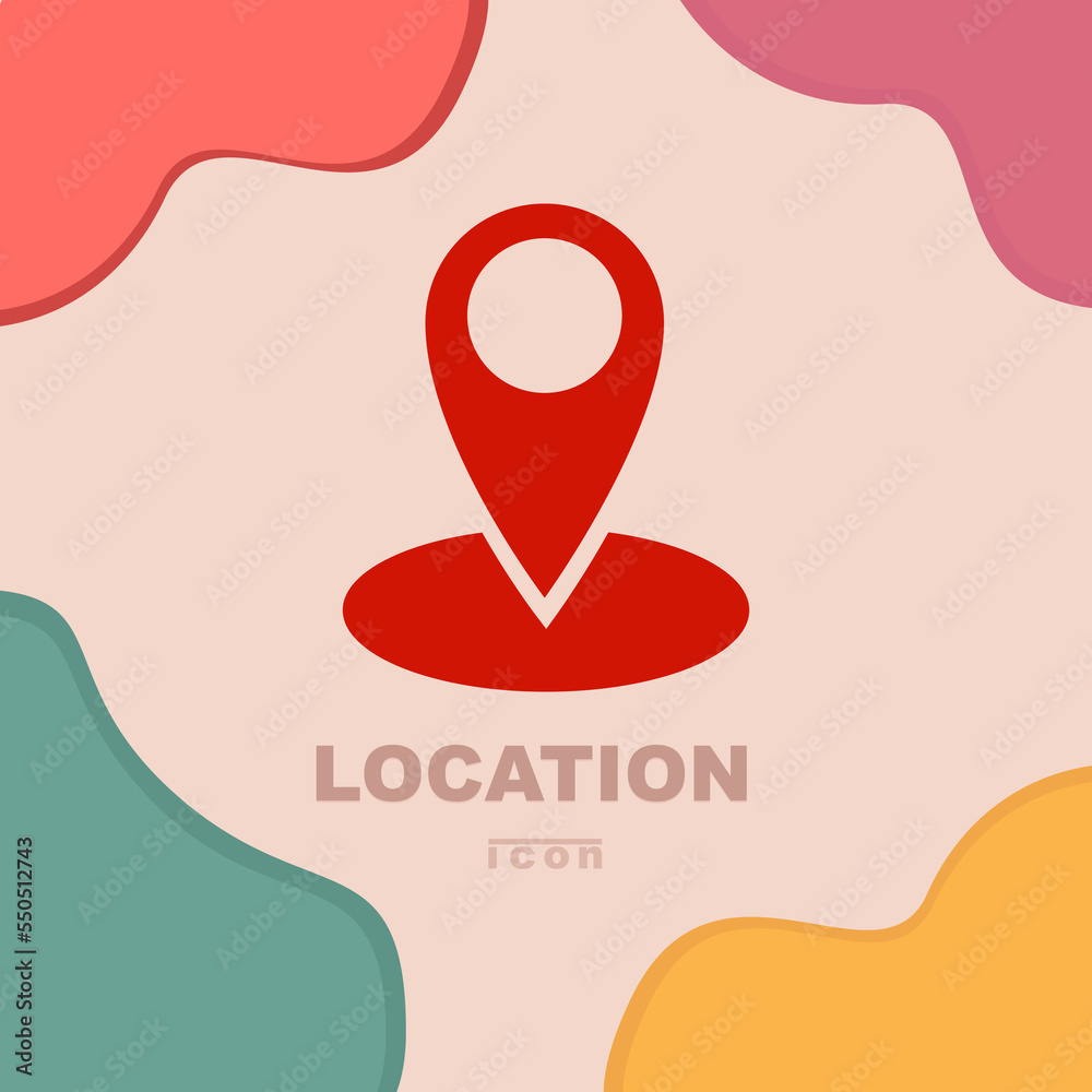 red location icon with pastel colors background red location icon with pastel colors background