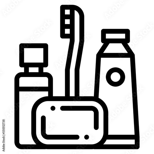 bath accessories shower soap travel icon