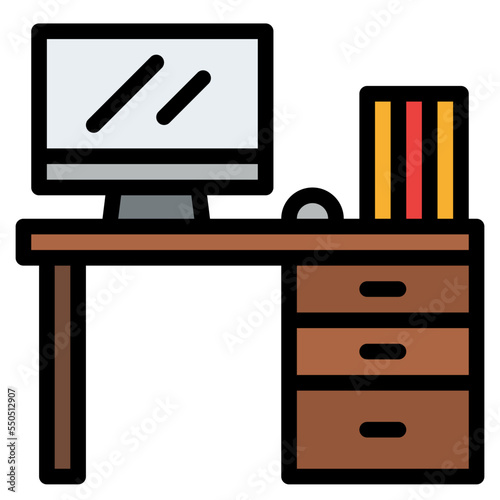 executive desk table hotel icon