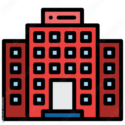 hotel motel hostel building icon