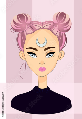 girl with pink hair