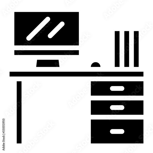 executive desk table hotel icon