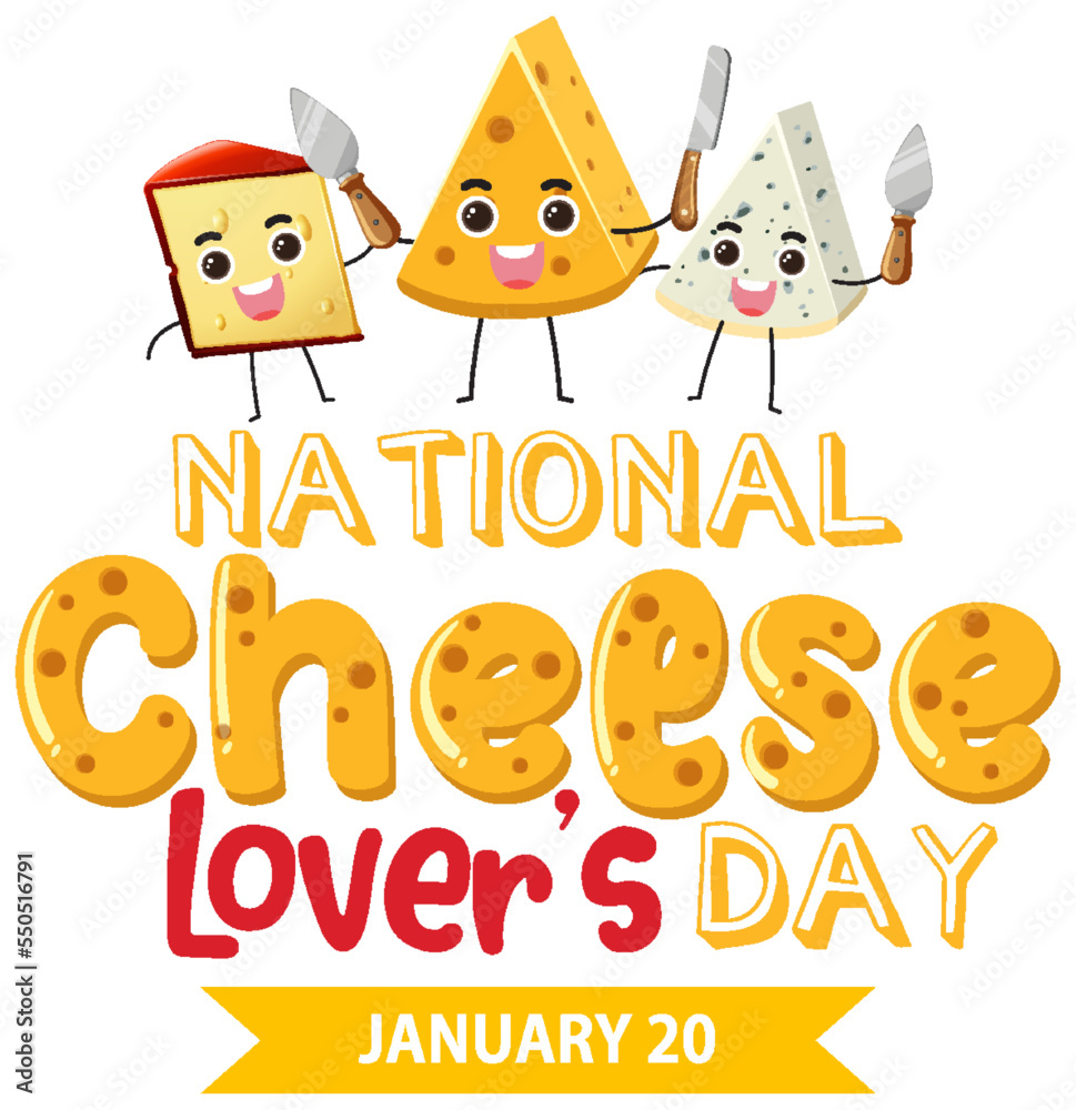 Fototapeta premium National Cheese Lovers Day Banner Design