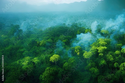 Tropical forest landscape aerial view © Nektarstock