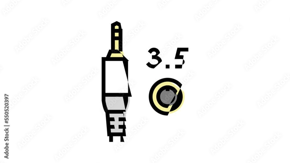 mini jack 3.5 color icon animation mini jack 3.5 color icon animation