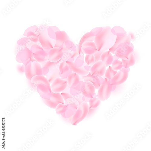 ピンク色の花びらで形作られたハート © umiberry