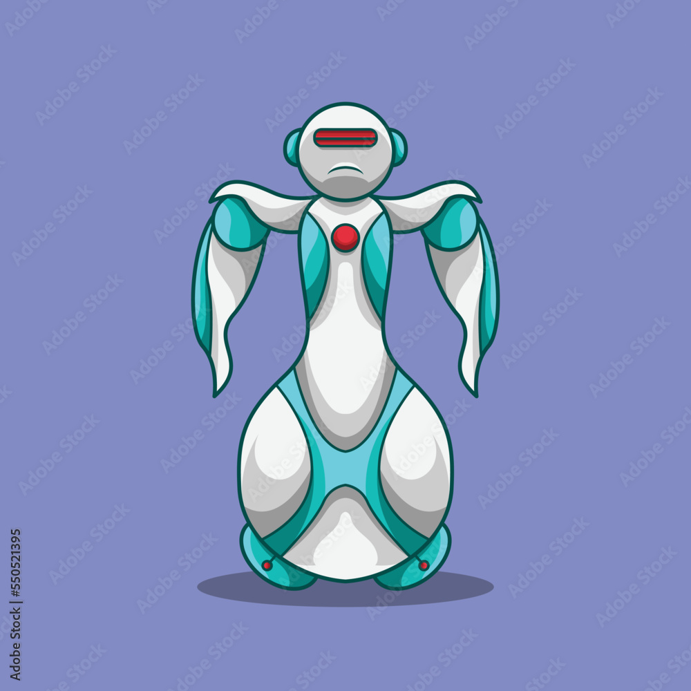 Obraz premium unique humanoid robot mecha mascot logo futuristic