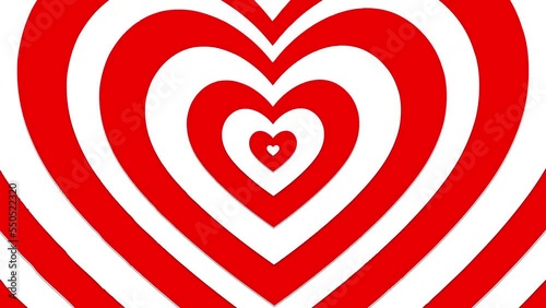 Animation of red and white hearts apt for valentine's day or romantic background