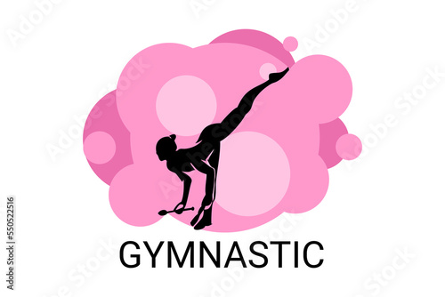 gymnastic sport vector line icon. practice gymnastic. sport pictogram, vector illustration.