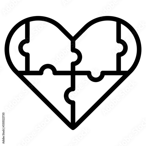 jigsaw puzzles love heart icon