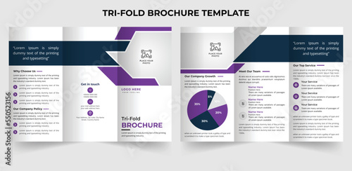 Corporate modern professional trifold brochure template design in A4 size