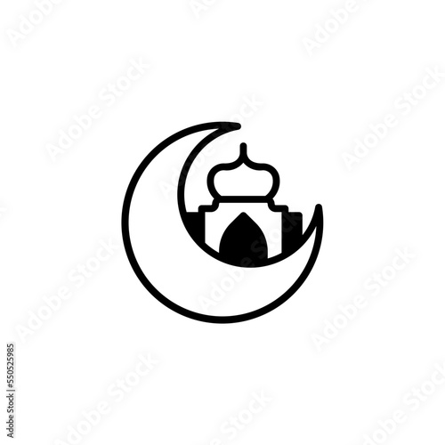 crescent moon mosque icon