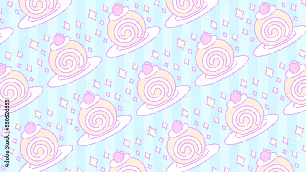 ★strawberry roll cake wallpaper★ ★strawberry roll cake wallpaper★