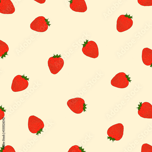 seamless pattern with strawberries