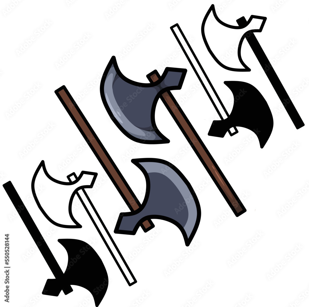 set of axe weapon collection vector illustration Stock Vector | Adobe Stock