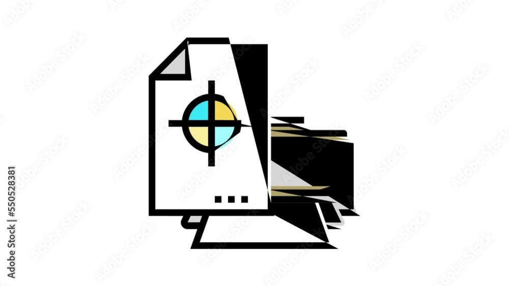 printing paper sheet color icon animation printing paper sheet color icon animation