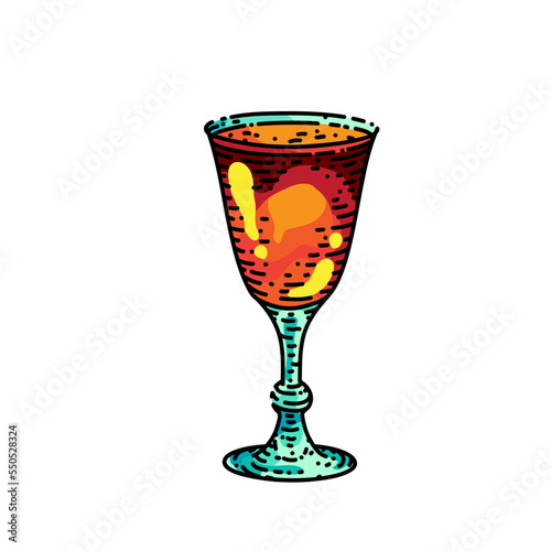 liquor shot hand drawn vector. alcohol glass drink, brandy bar, coctail menu liquor shot sketch. isolated color illustration