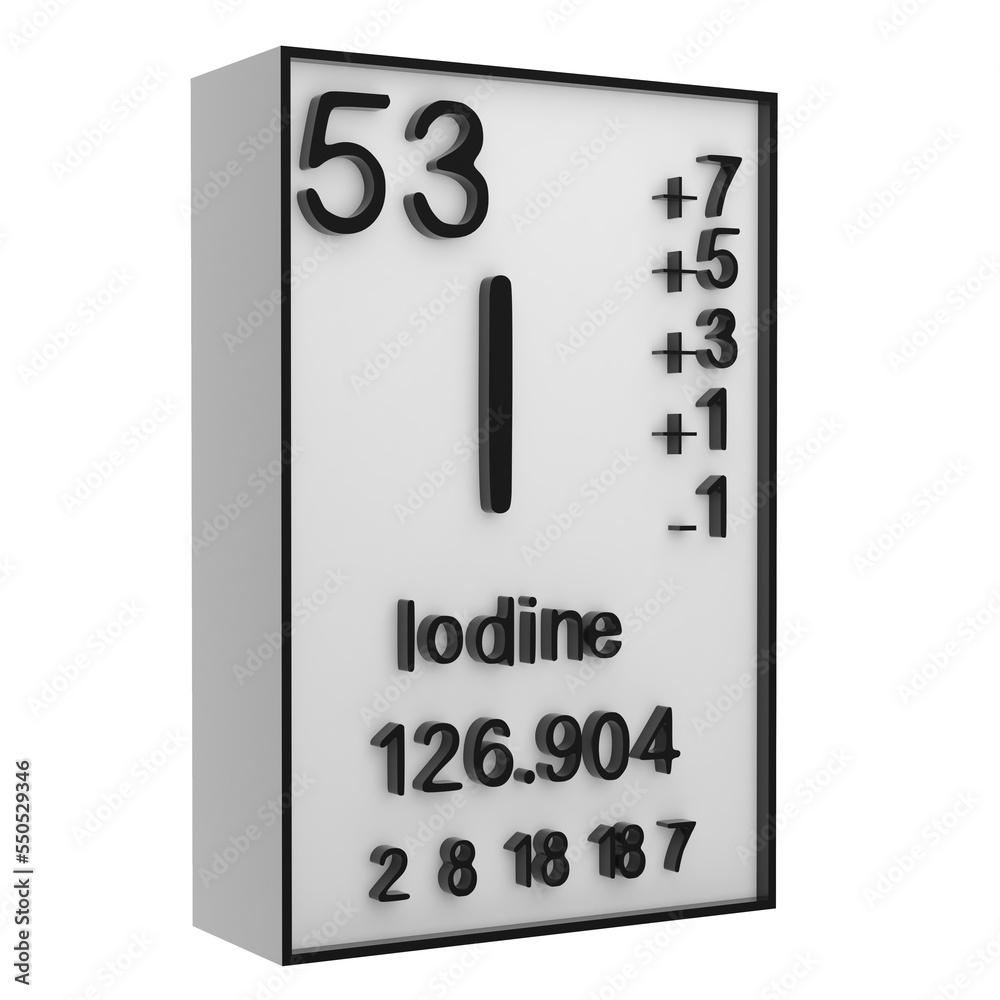 Iodine,Phosphorus on the periodic table of the elements on white blackground,history of chemical elements, represents the atomic number and symbol.,3d rendering Iodine,Phosphorus on the periodic table of the elements on white blackground,history of chemical elements, represents the atomic number and symbol.,3d rendering