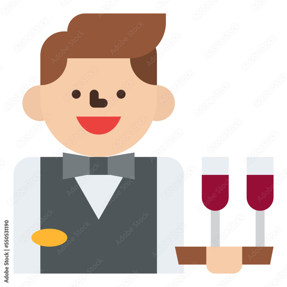 waiter occupation job profession icon