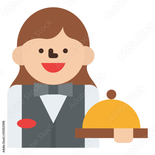 waitress occupation job profession icon