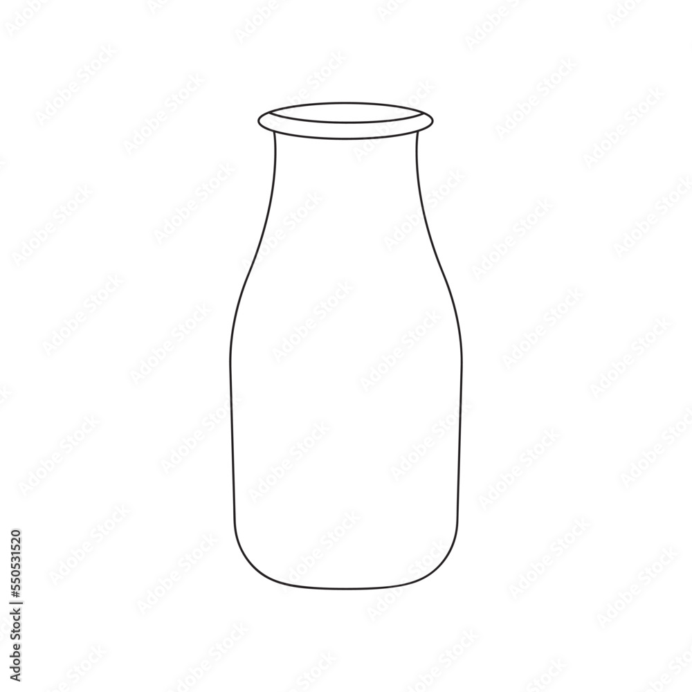 Fototapeta premium Glass milk bottle - Bottle vector isolated on white background.