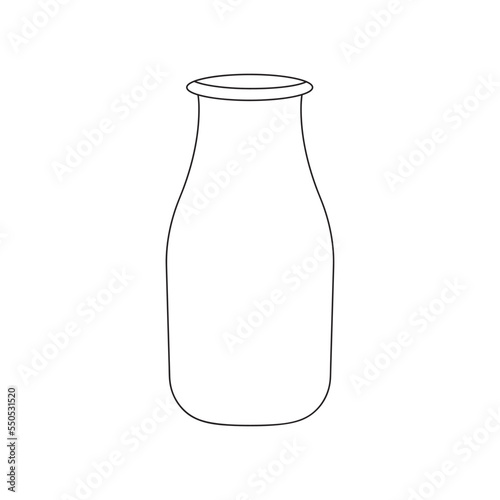Glass milk bottle - Bottle vector isolated on white background.