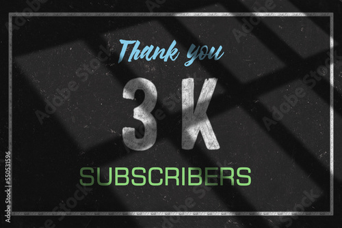 3 K subscribers celebration greeting banner with Chalk Design