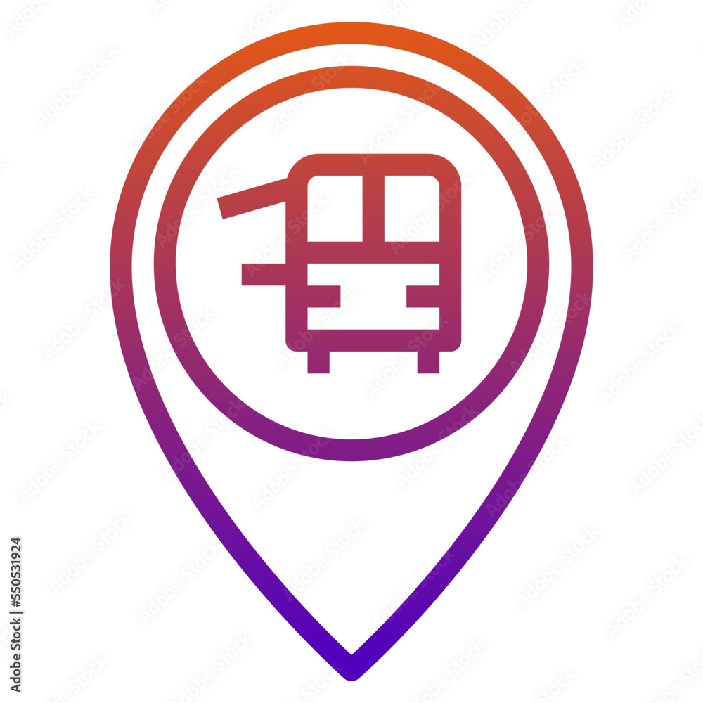 location food truck gradient line icon location food truck gradient line icon