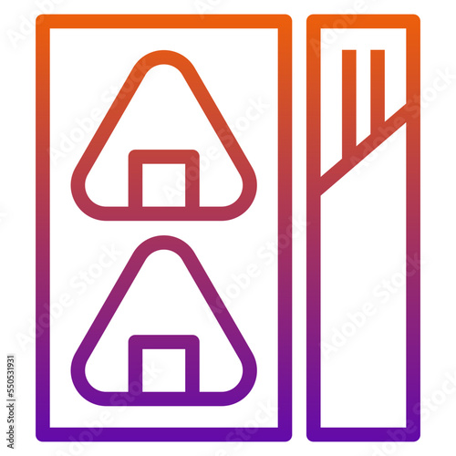 onigiri food truck gradient line icon