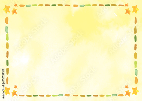 星飾りの付いた水彩手描きのフレーム