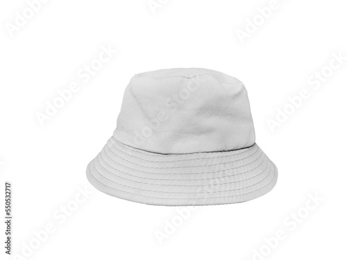 White bucket hat isolated on white