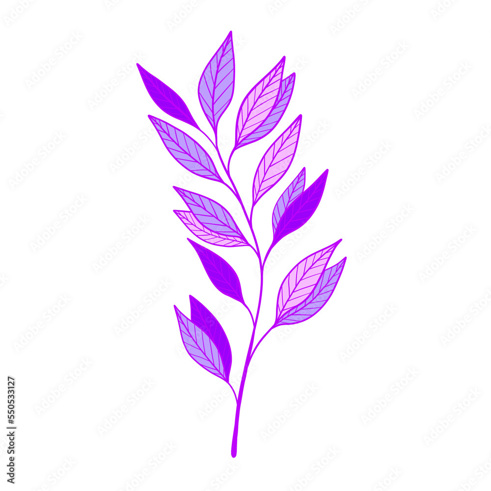 Purple leaves illustration. Natural.