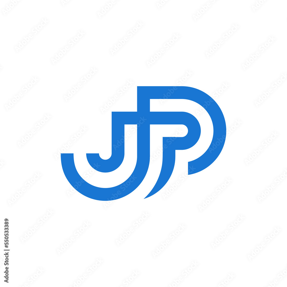 JP letter initial modern logo, Minimal monogram logo