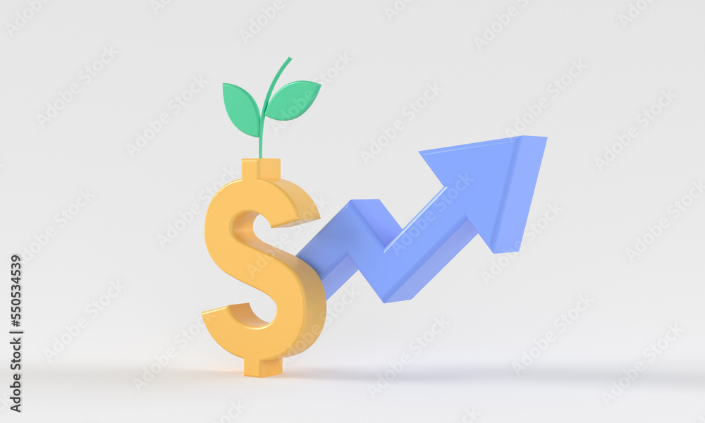 Business financial management plan and growing strategy concept 3d render illustration
