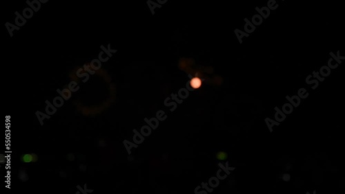 Bokeh of blurred fireworks on copy space for text on various important occasions. photo