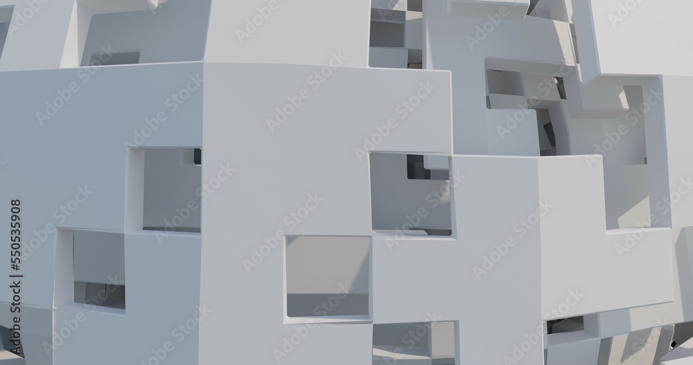 Fototapeta premium Abstract background of 3d cubes made in Blender