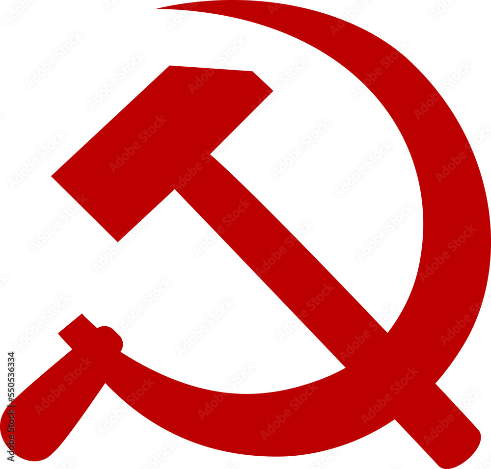 Hammer and sickle communism symbol isolated - obrazy, fototapety, plakaty 