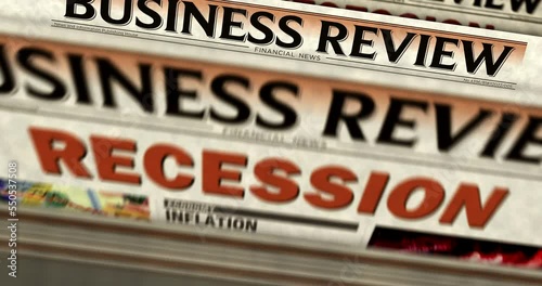Wallpaper Mural Recession, economy crisis and business crash daily news newspaper printing. Abstract concept retro headlines 3d seamless looped. Torontodigital.ca