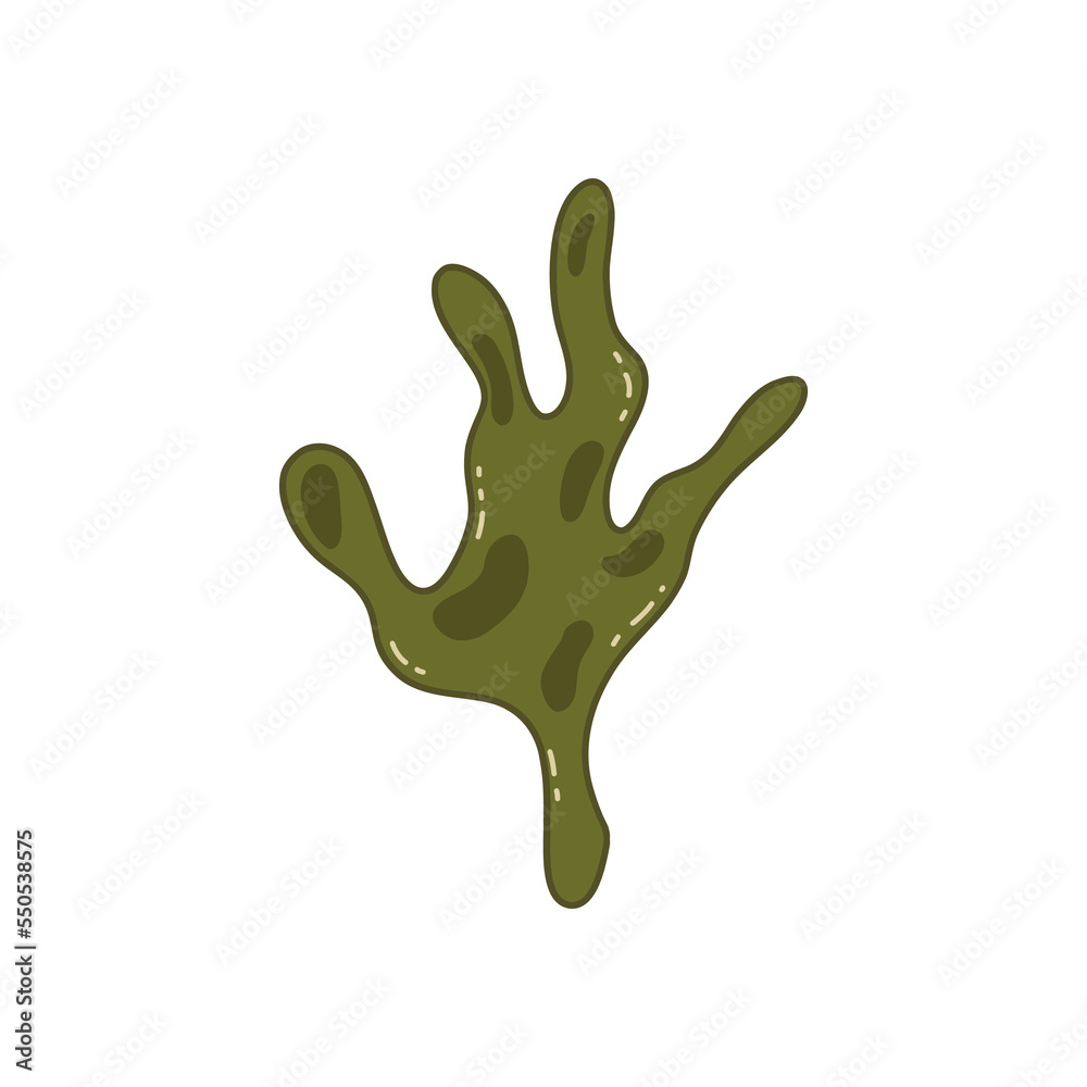 Green sea corals or algae. Underwater life, vegetation of the oceans or seas. Colorful vector isolated illustration doodle hand drawn. Single element, icon or card, print clip art Green sea corals or algae. Underwater life, vegetation of the oceans or seas. Colorful vector isolated illustration doodle hand drawn. Single element, icon or card, print clip art